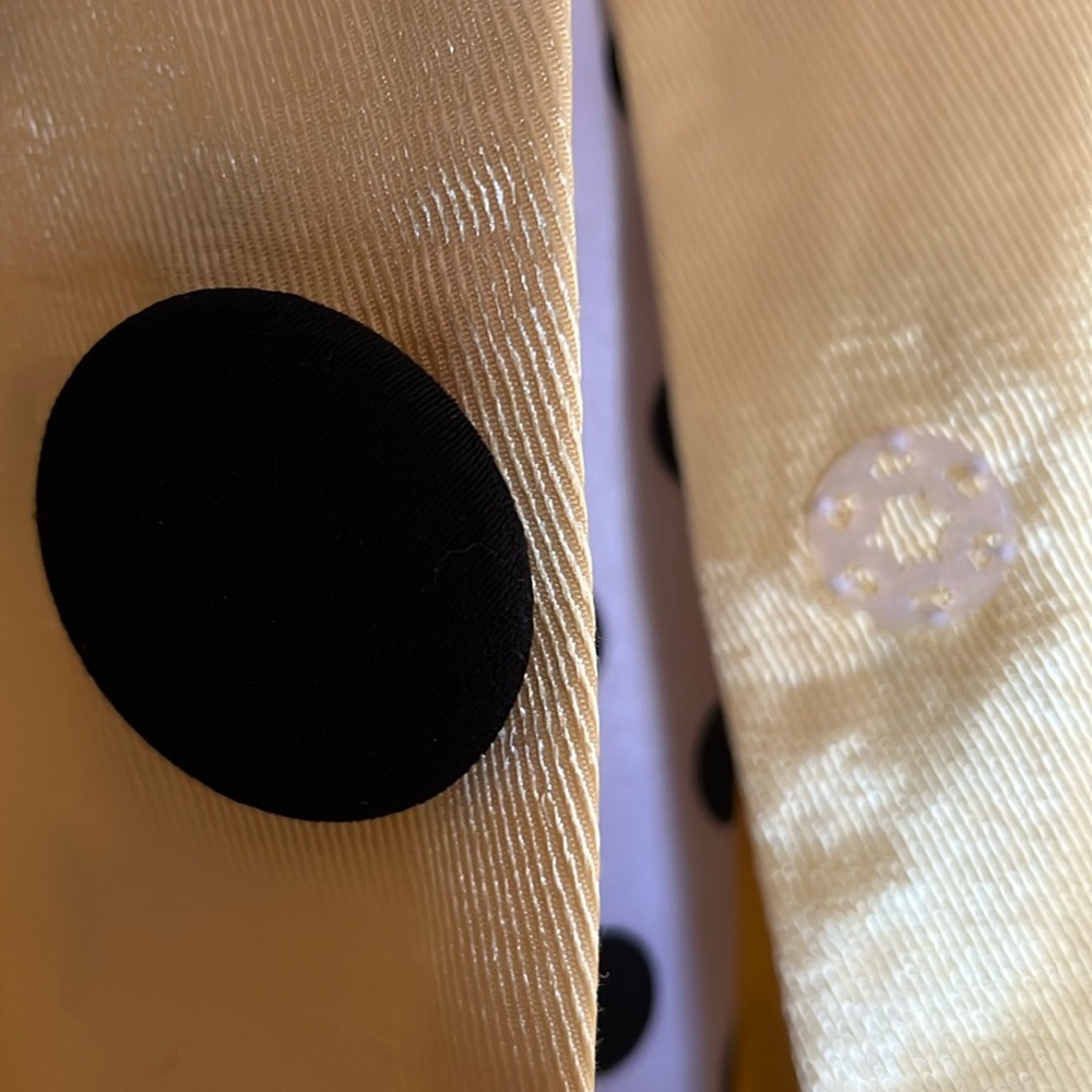Vintage Ashro 2-piece Yellow Trench Coat w/Black & white polka dot dress Size 16 - Picture 11 of 17